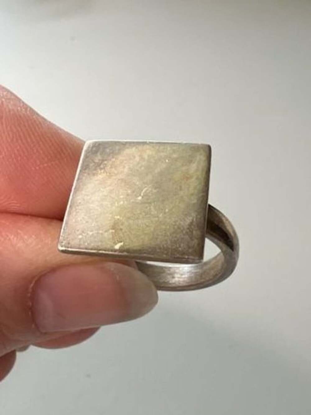 Sterling Silver Square Geometric Ring Size 7.25 Mexico 925